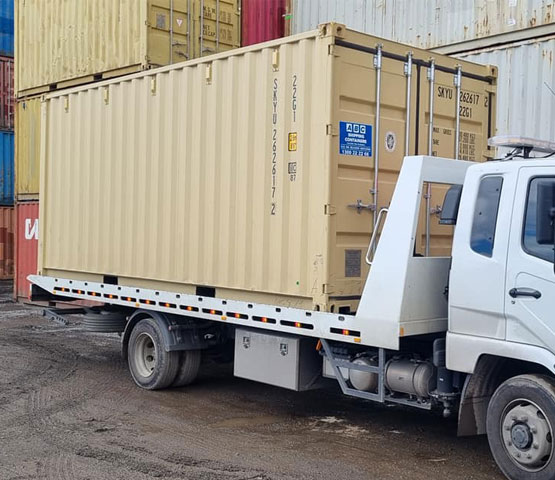 Used shipping containers for sale QLD stacked at depot